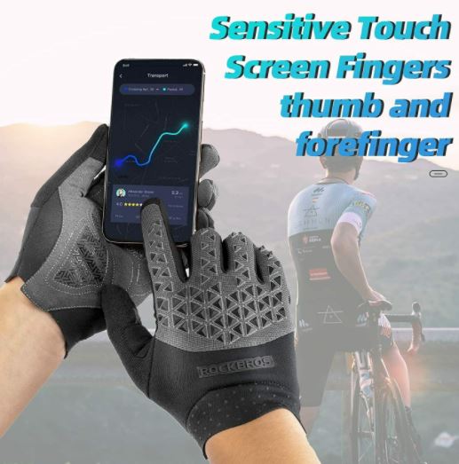 ROCKBROS Guantes MTB Ciclismo Pantalla Táctil SBR M-XXL Unisex - Imagen 7