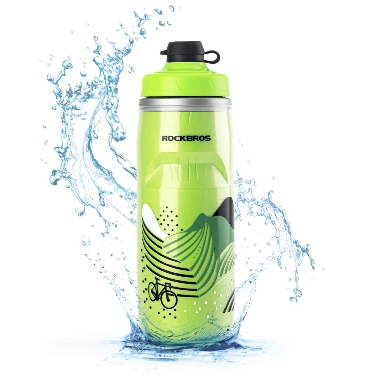 Botella de ciclismo de 620 ml, botella deportiva con función de enfriamiento de 5 horas, ROCKBROS - Imagen 6