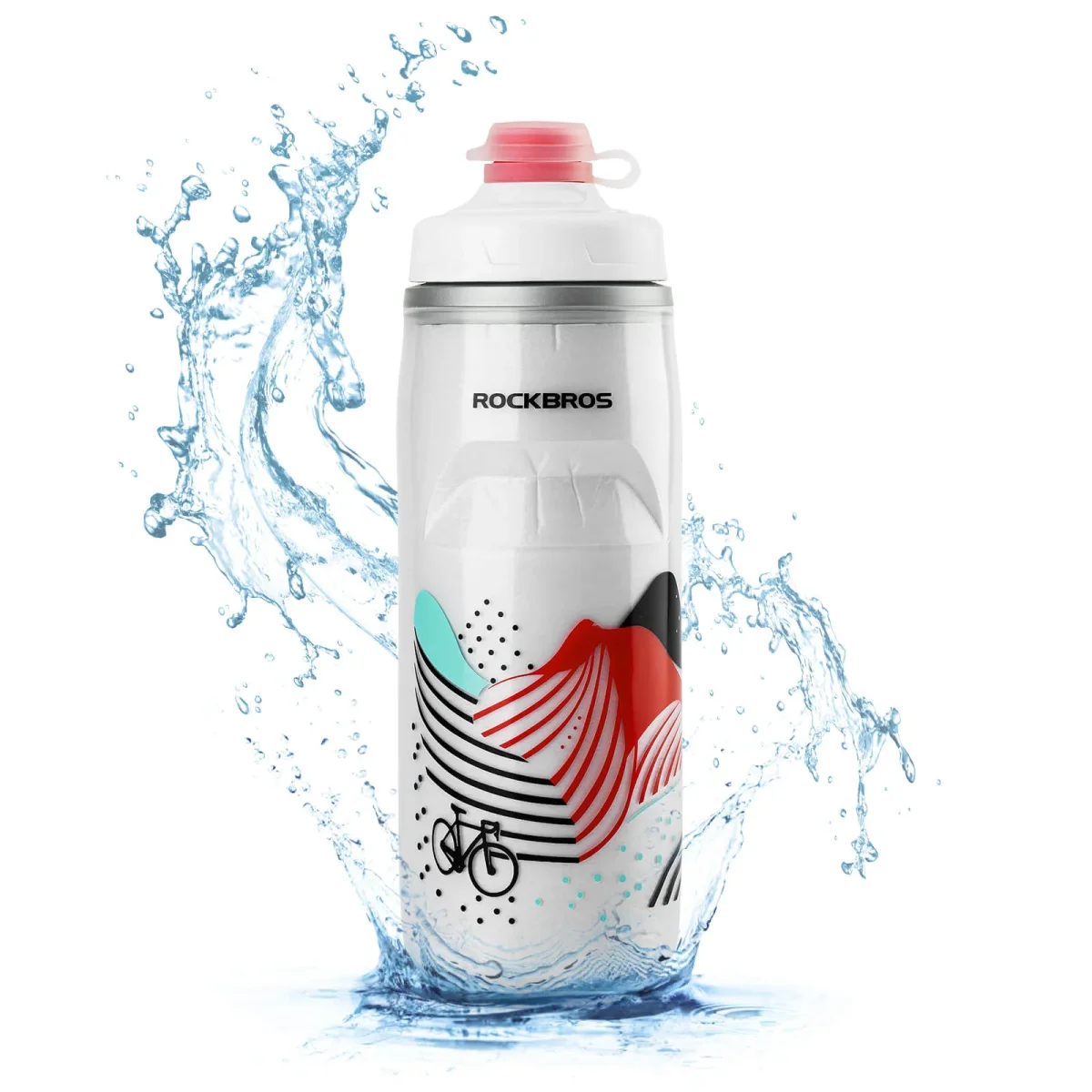 Botella de ciclismo de 620 ml, botella deportiva con función de enfriamiento de 5 horas, ROCKBROS - Imagen 4