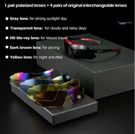 ROCKBROS 10001 Gafas Deportivas Polarizadas con 5 Lentes Intercambiables Gafas de Ciclismo - Imagen 4