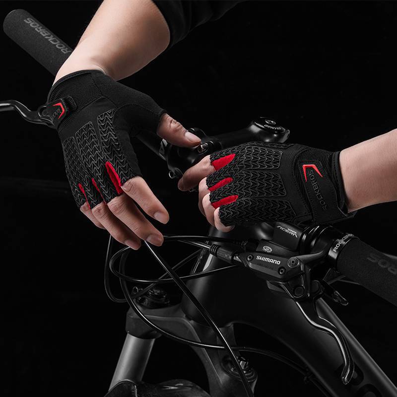 Guantes de ciclismo para mujer y hombre, guantes de ciclismo de medio dedo ROCKBROS - Imagen 8