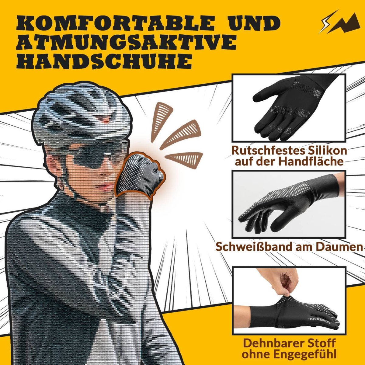 Guantes de ciclismo Pantalla táctil Guantes de ciclismo A prueba de viento ROCKBROS - Imagen 3
