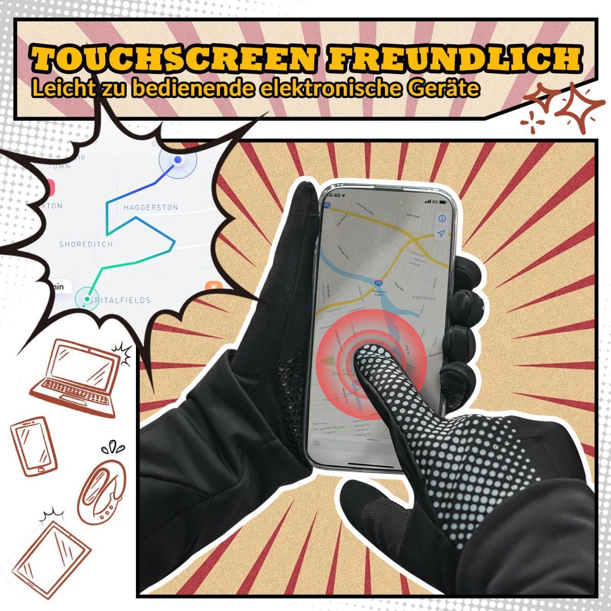 Guantes de ciclismo Pantalla táctil Guantes de ciclismo A prueba de viento ROCKBROS - Imagen 4