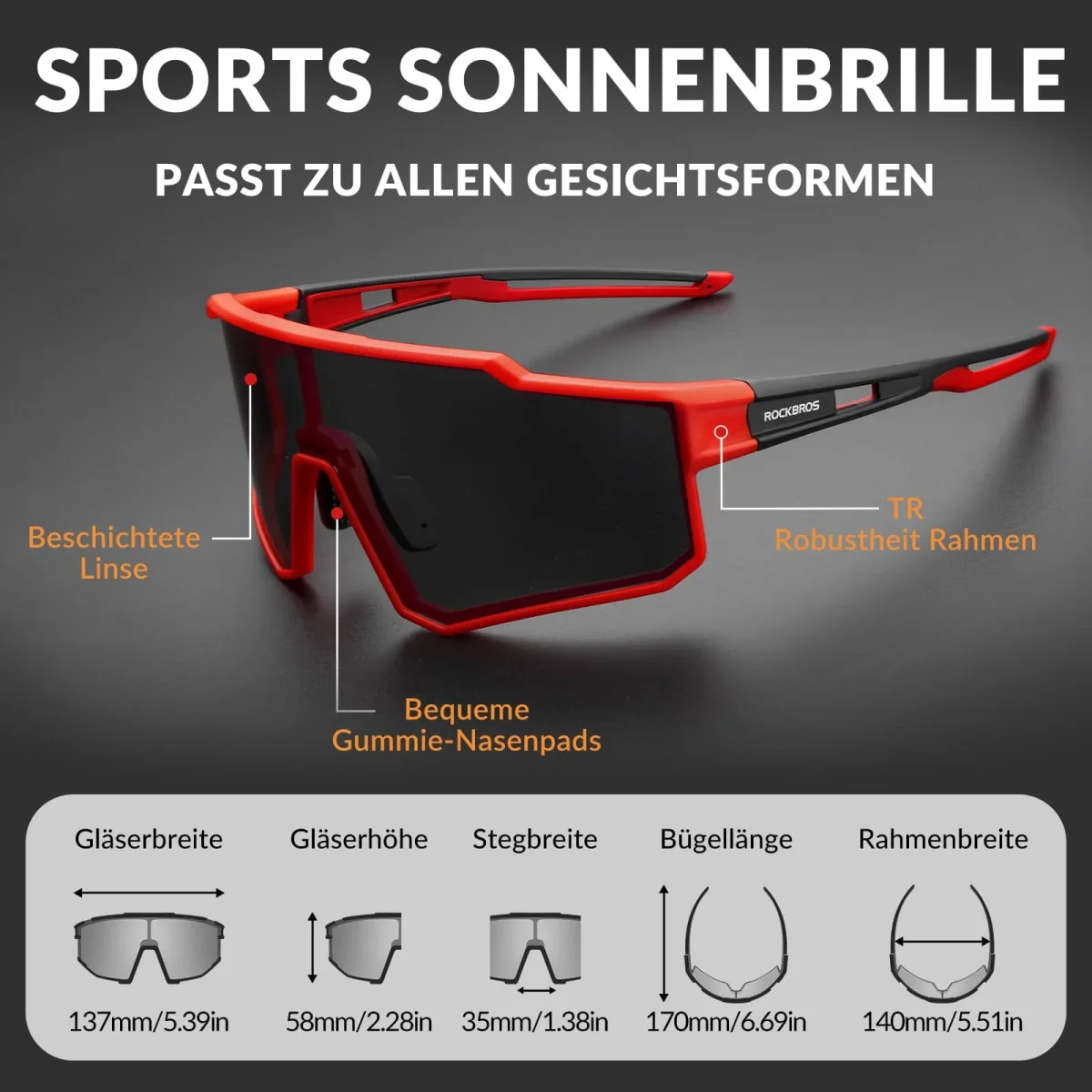 Gafas de sol polarizadas para ciclismo, gafas de sol deportivas para deportes al aire libre, ROCKBROS - Imagen 9