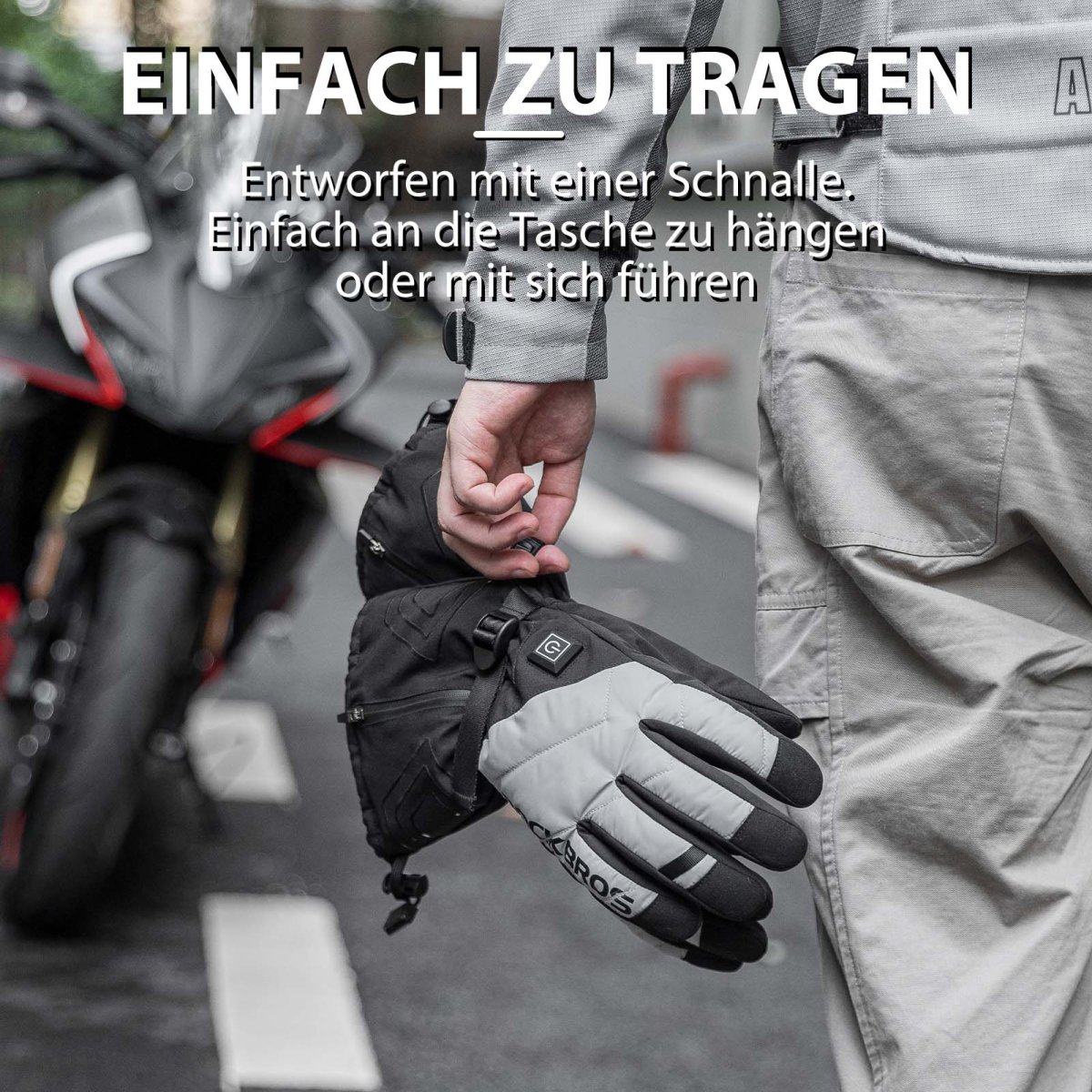 Guantes de invierno Guantes de ciclismo calefactables con batería M-XL ROCKBROS - Imagen 7